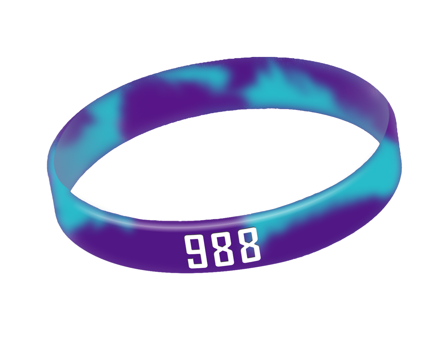 Teal/Purple Tie-Dye Wristbands