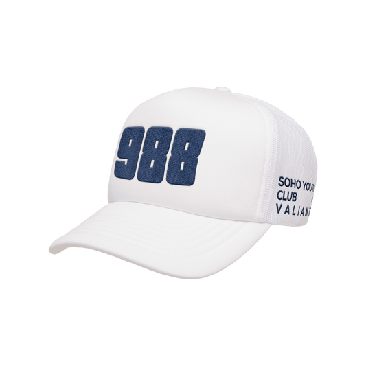 White '988' Trucker Hat