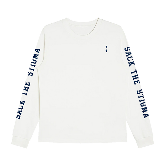 White 'Semicolon' L/S Shirt